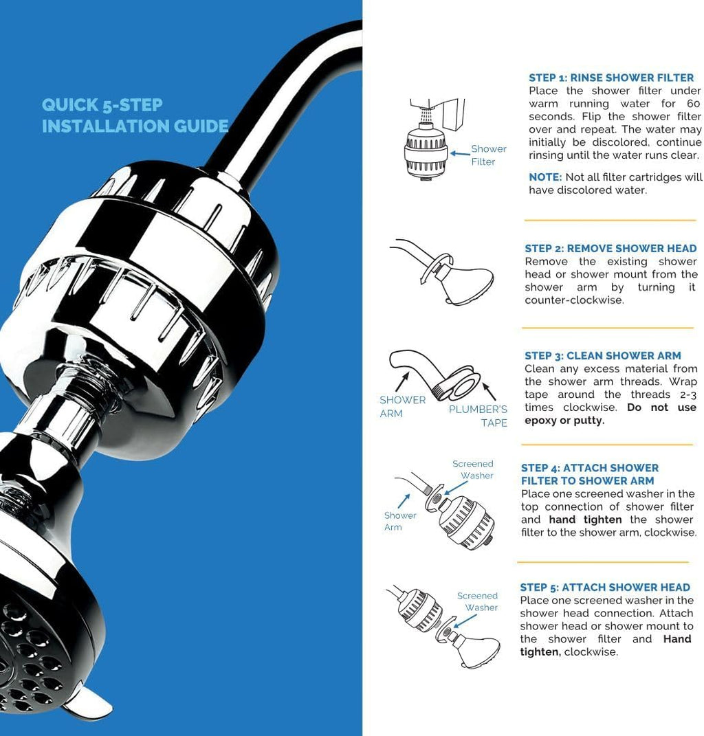 AquaBliss High Output Revitalizing Shower Filter - Reduces Dry Itchy Skin, Dandruff, Eczema, and Dramatically Improves The Condition of Your Skin, Hair and Nails - Chrome (SF100)