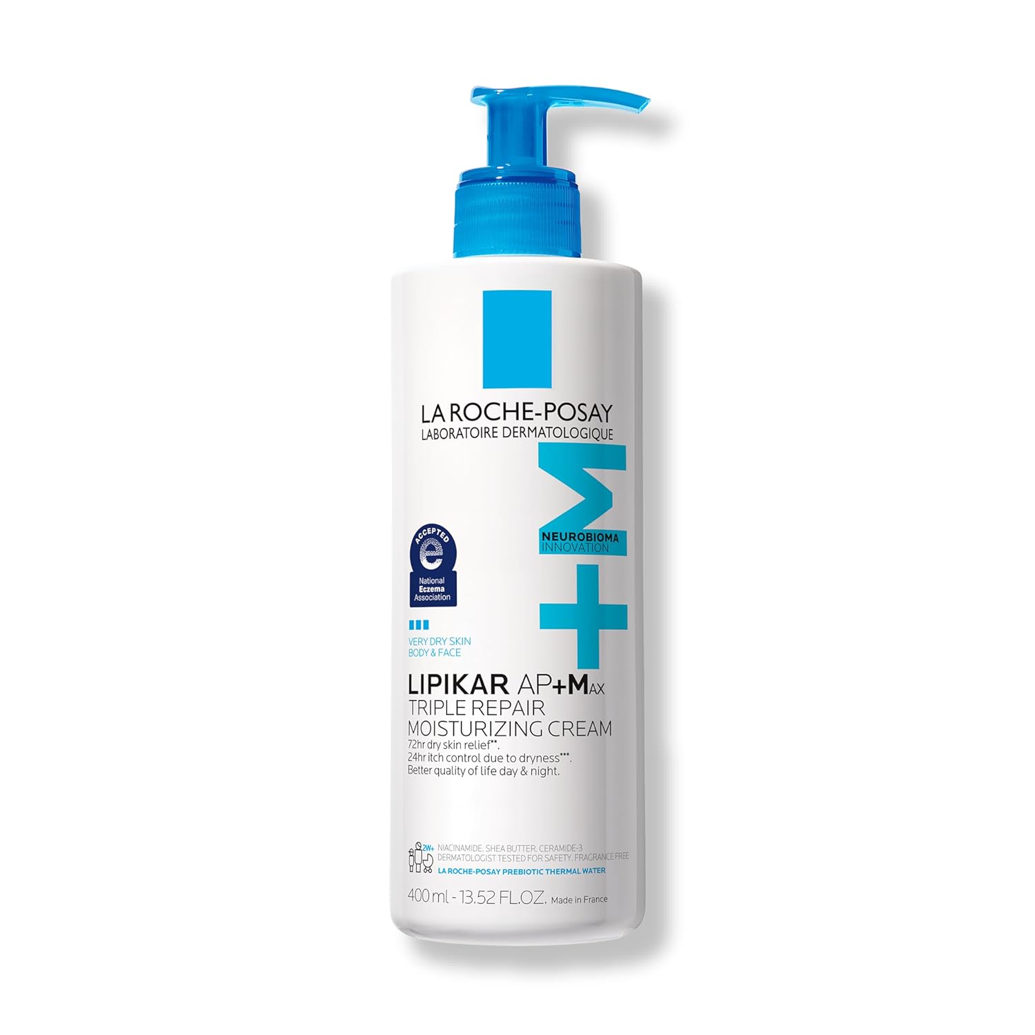 La Roche-Posay Lipikar AP+MAX Triple Repair Moisturizing Body Cream | Face & Body Lotion for Dry Skin with Shea Butter & Niacinamide | Gentle Moisturizer for Very Dry, Rough & Sensitive Skin