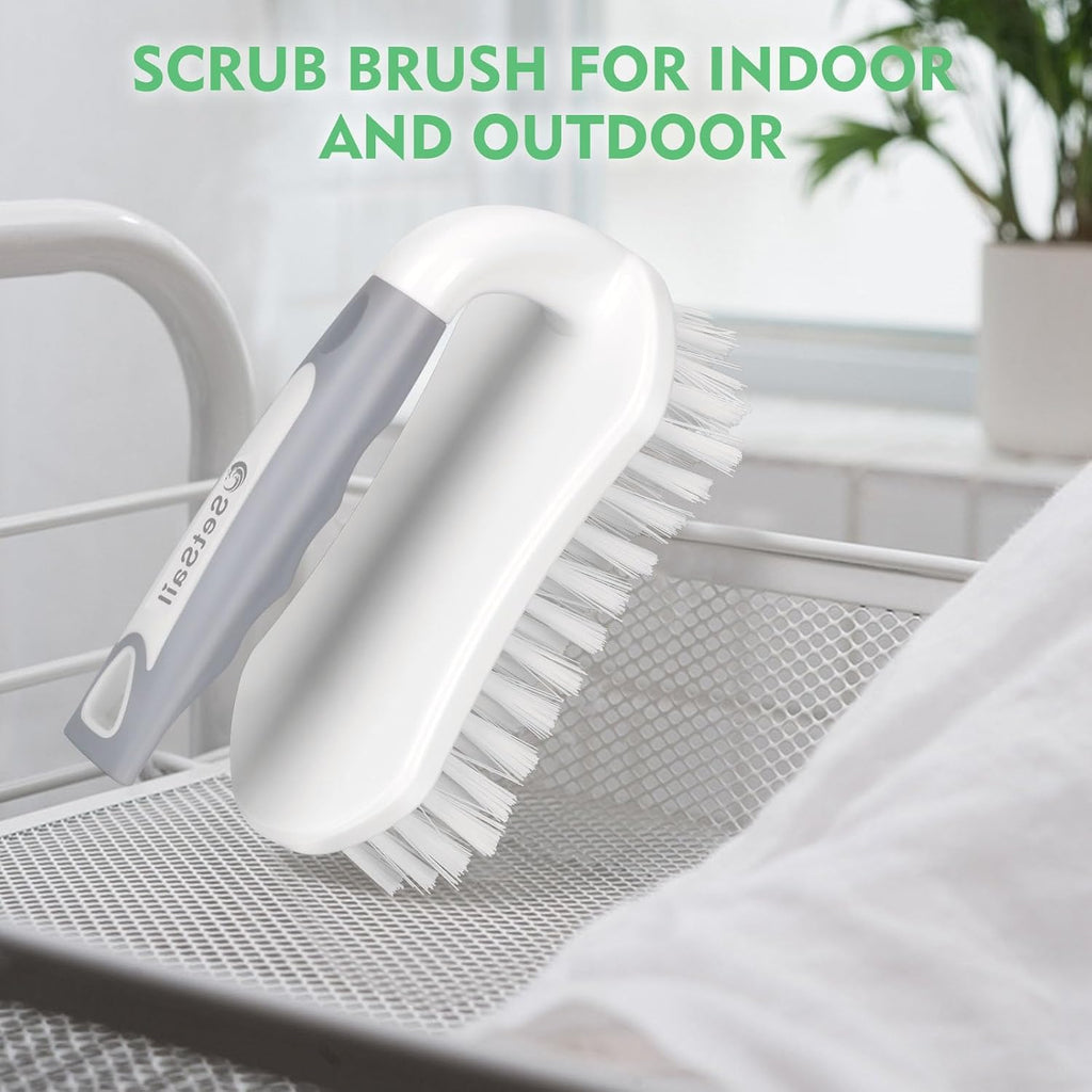 SetSail Scrub Brush, Heavy-Duty Scrub Brushes for Cleaning with Stiff Bristles Cleaning Brush for Shower, Bathroom, Carpet, Kitchen and Bathtub Scrubber - 2 Pack
