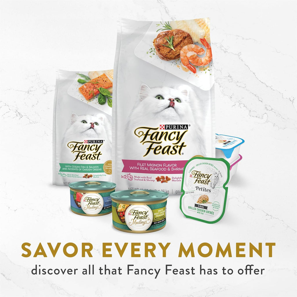 Purina Fancy Feast Lickable Wet Cat Food Broth Complement Classics Collection Variety Pack - (Pack of 12) 1.4 oz. Pouches