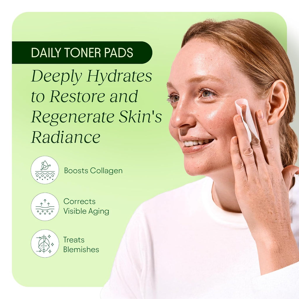 JiYu Toning Polish Pads - Korean Skincare for Dark Spots, Wrinkles & Dull Skin - Hydrating Facial Treatment with Snail Mucin, Niacinamide, Peptides & Centella - 100 Count