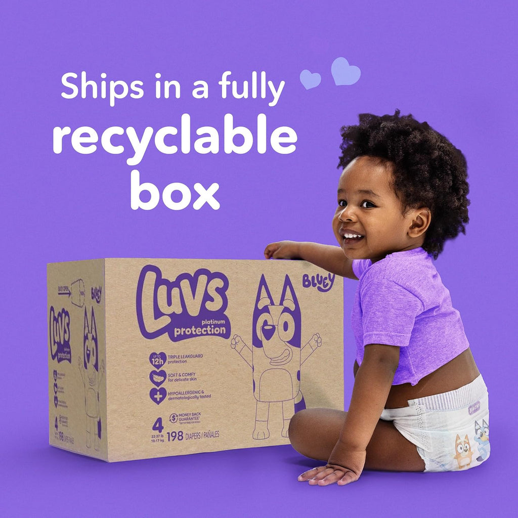 Luvs Diapers - Size 5, 172 Count, Bluey Platinum Protection Baby Diaper